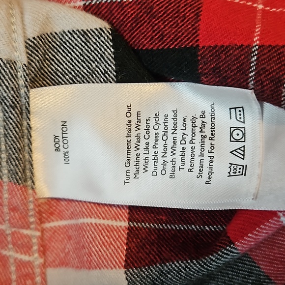 Eddie Bauer Men's Flannel Button Down Shirt Size M Relaxed Fit Plaid Red… - Picture 8 of 12